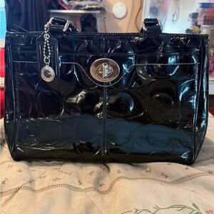 Black Patent Leather Women's Bag